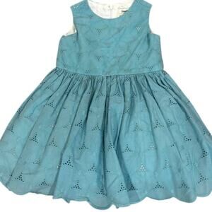 Neiman Marcus Helena Toddler Girls 24M Blue Eyelet Party Dress Sleeveless Easter